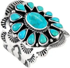 Sterling Silver Genuine Gemstones & Turquoise Ring (SELECT color)