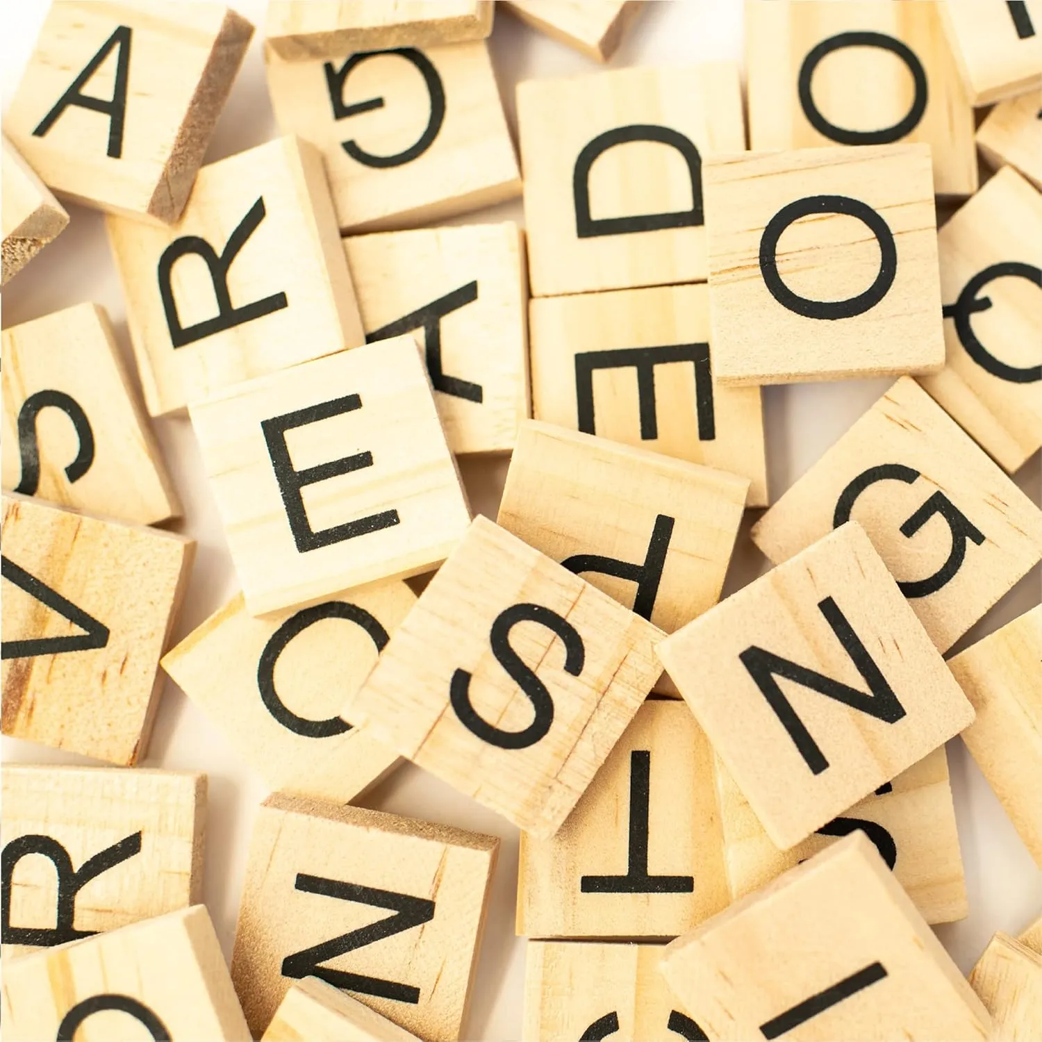 Stiles 100 Piece Wooden Magnetic Letter Tiles - Natural Alphabet Magnets for Whiteboard, Fridge, or Magnetic Letter Board