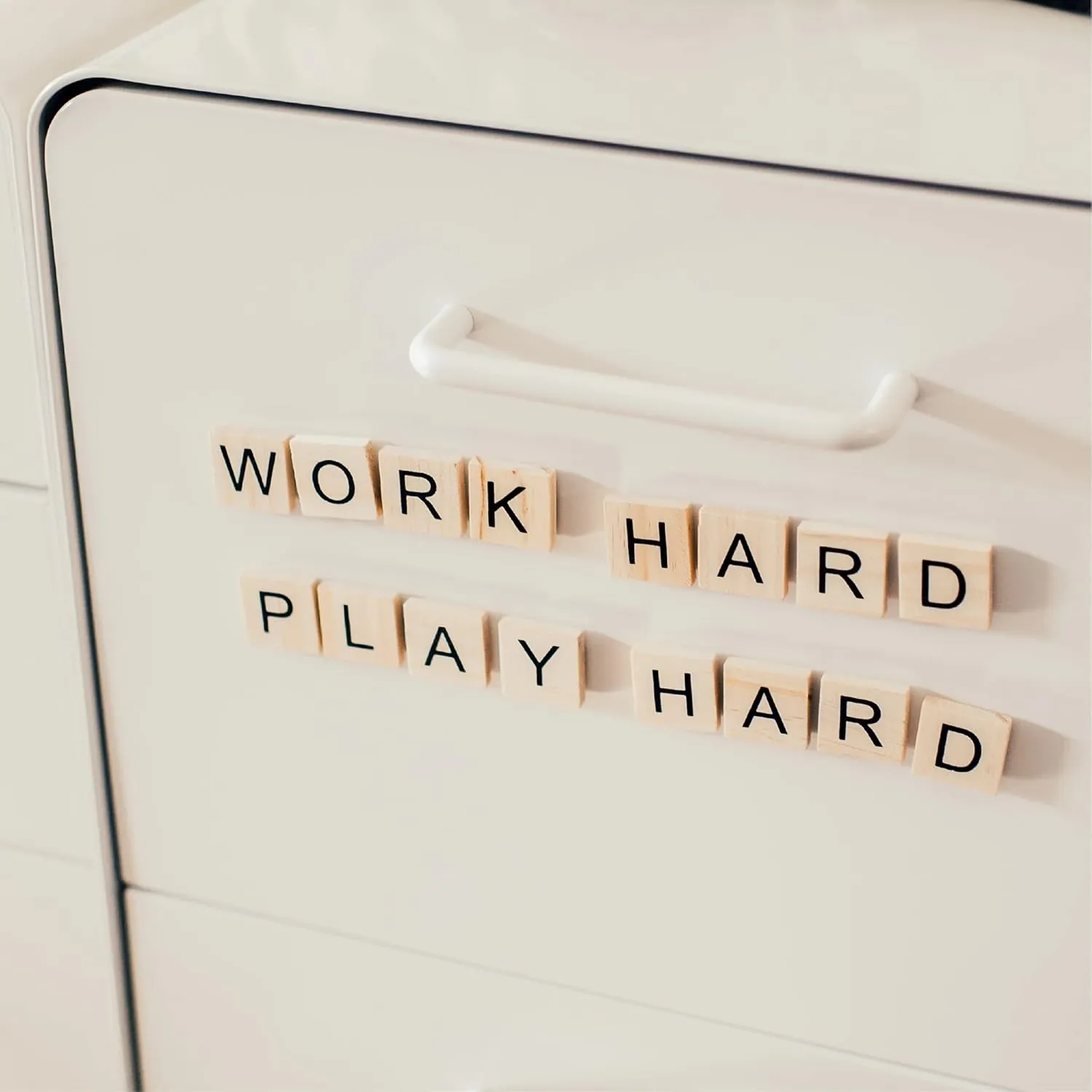 Stiles 100 Piece Wooden Magnetic Letter Tiles - Natural Alphabet Magnets for Whiteboard, Fridge, or Magnetic Letter Board
