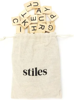 Stiles 100 Piece Wooden Magnetic Letter Tiles - Natural Alphabet Magnets for Whiteboard, Fridge, or Magnetic Letter Board