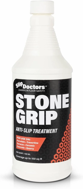 Stone Grip Industrial (Quart) Non-Slip Floor Treatment for Tile and Stone to Prevent Slippery Floors. Indoor/Outdoor, Residential/Commercial, Works in Minutes for Increased Traction