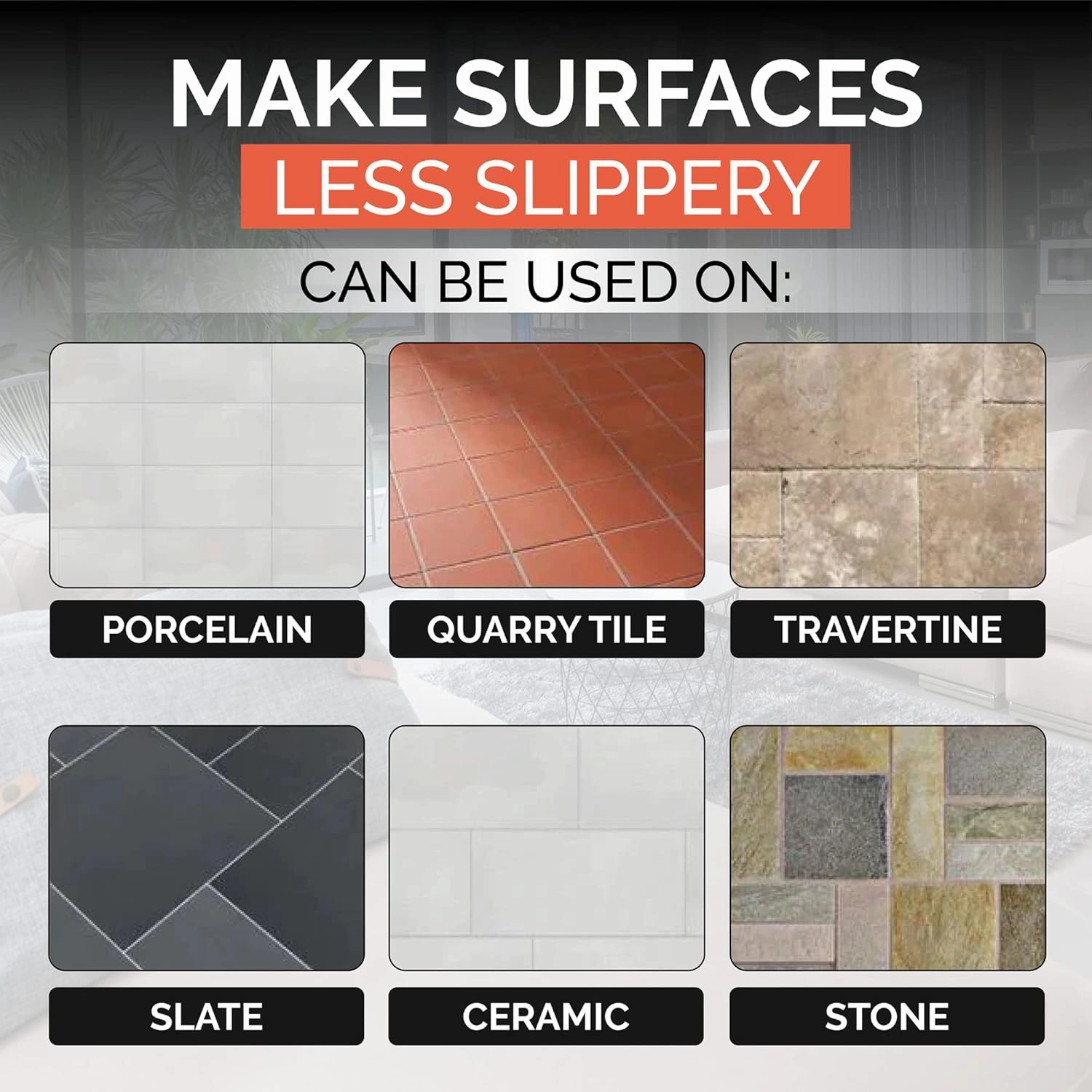 Stone Grip Industrial (Quart) Non-Slip Floor Treatment for Tile and Stone to Prevent Slippery Floors. Indoor/Outdoor, Residential/Commercial, Works in Minutes for Increased Traction