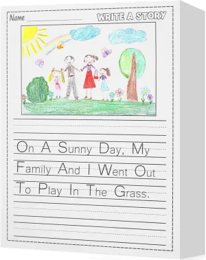 Story Writing Paper Bulk for Kids 8.5 x 11" Elementary Primary Notebook with Picture Space and Lines Draw and Write Story Primary K 2 Handwriting Paper for Creating Writing(400 Sheets)