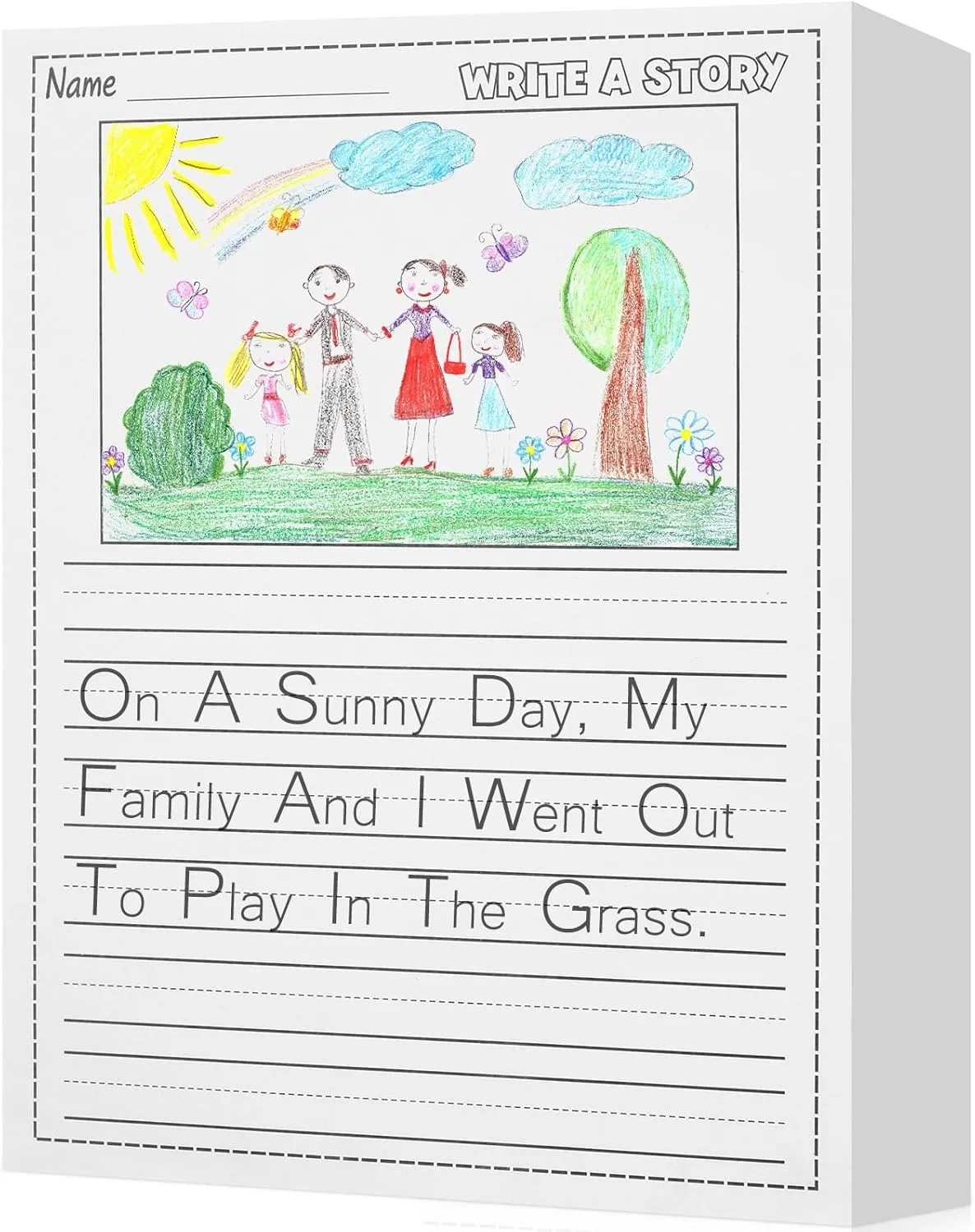 Story Writing Paper Bulk for Kids 8.5 x 11" Elementary Primary Notebook with Picture Space and Lines Draw and Write Story Primary K 2 Handwriting Paper for Creating Writing(400 Sheets)