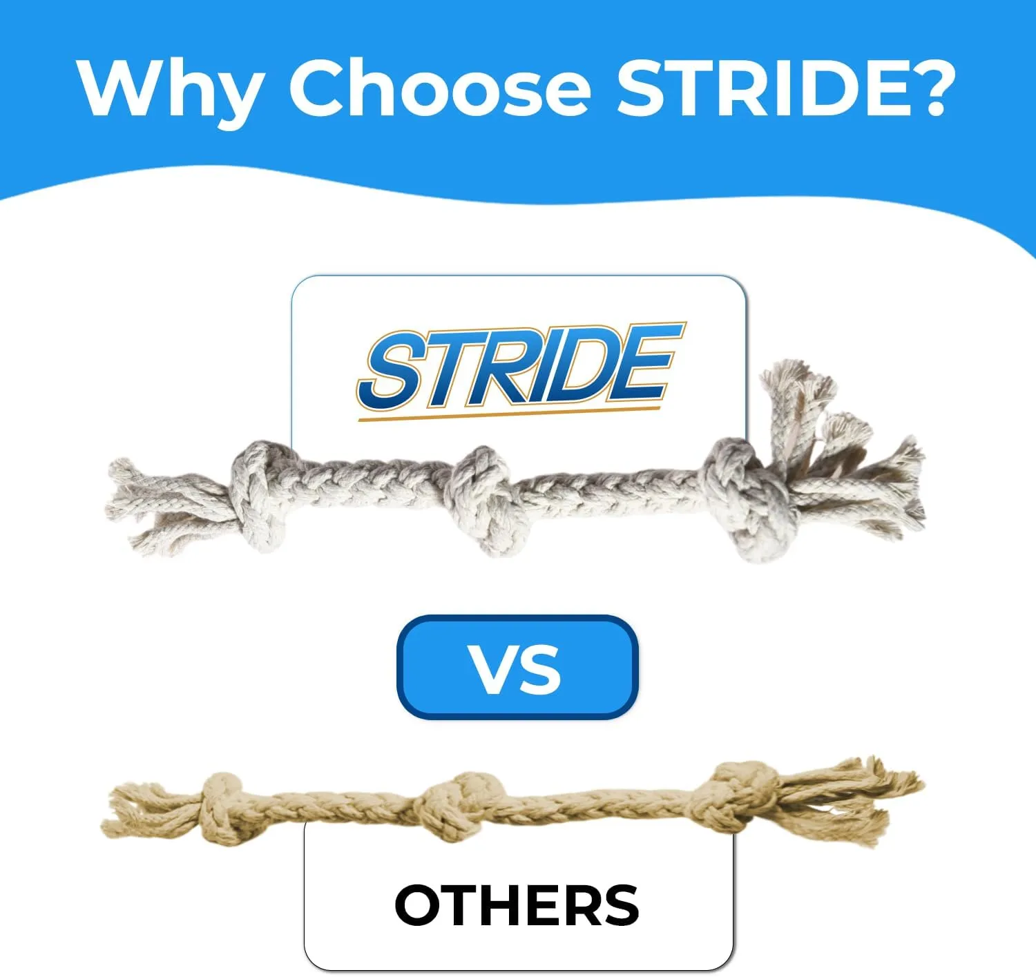 Stride Small Dog Toys - Pack of 14, Interactive & Durable Rope Toys for Small & Medium Dogs, Non-Toxic & Dye Free Cotton, Ideal for Puppy Teething, Anxiety & Boredom Relief