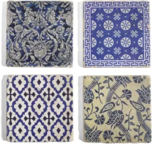Studio Vertu Indigo Marble Coasters, Set of 4