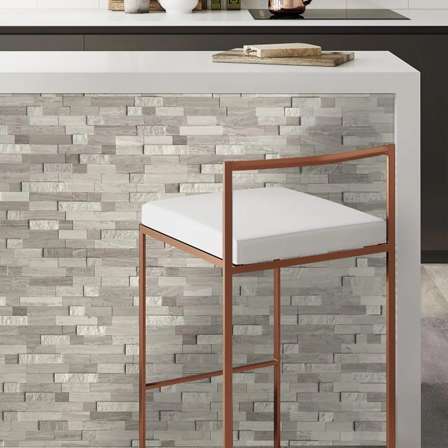 SUNWINGS Peel and Stick Mosaic Natural 3D Stone Self Adhesive Tiles, 12" x 11" 5-Sheet Stick on Backsplash for Kitchen Bathroom Fireplace Vanity, Mixed Tan