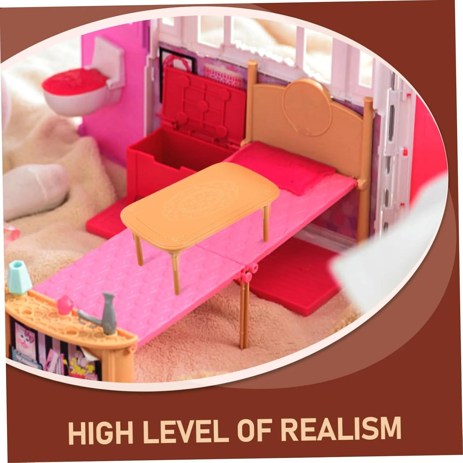 SUPVOX 5 Sets Dollhouse Dining Table Chair Set Miniature Kitchen Furniture Mini Plastic Chairs Toy House Decor