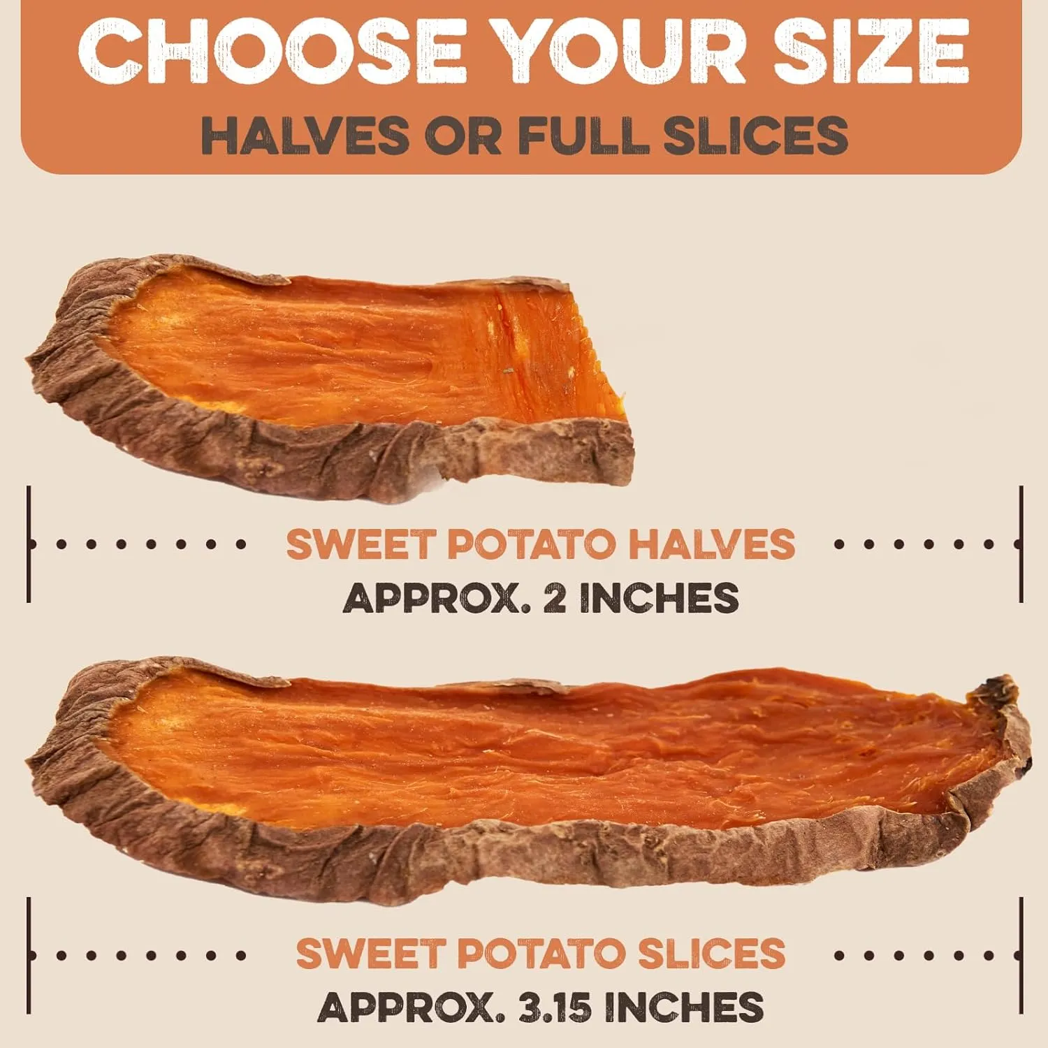 Sweet Potato Slices For Dogs - Single Ingredient Grain Free Dog Treats, Best High Anti-Oxidant Healthy 100% Natural Thick Cut Dried Sweet Potato Dog Treats With No Added Preservatives (14oz)