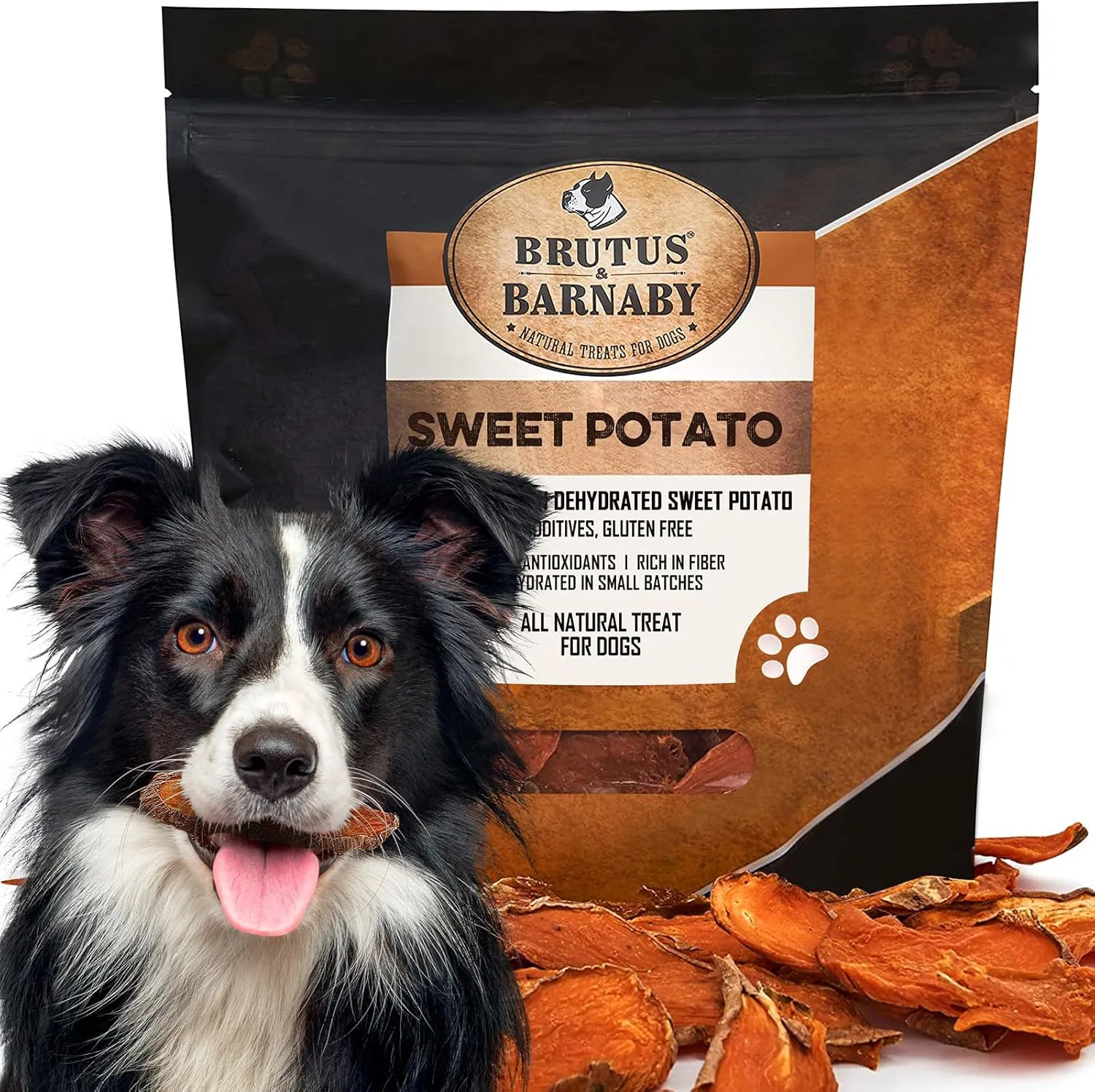 Sweet Potato Slices For Dogs - Single Ingredient Grain Free Dog Treats, Best High Anti-Oxidant Healthy 100% Natural Thick Cut Dried Sweet Potato Dog Treats With No Added Preservatives (14oz)