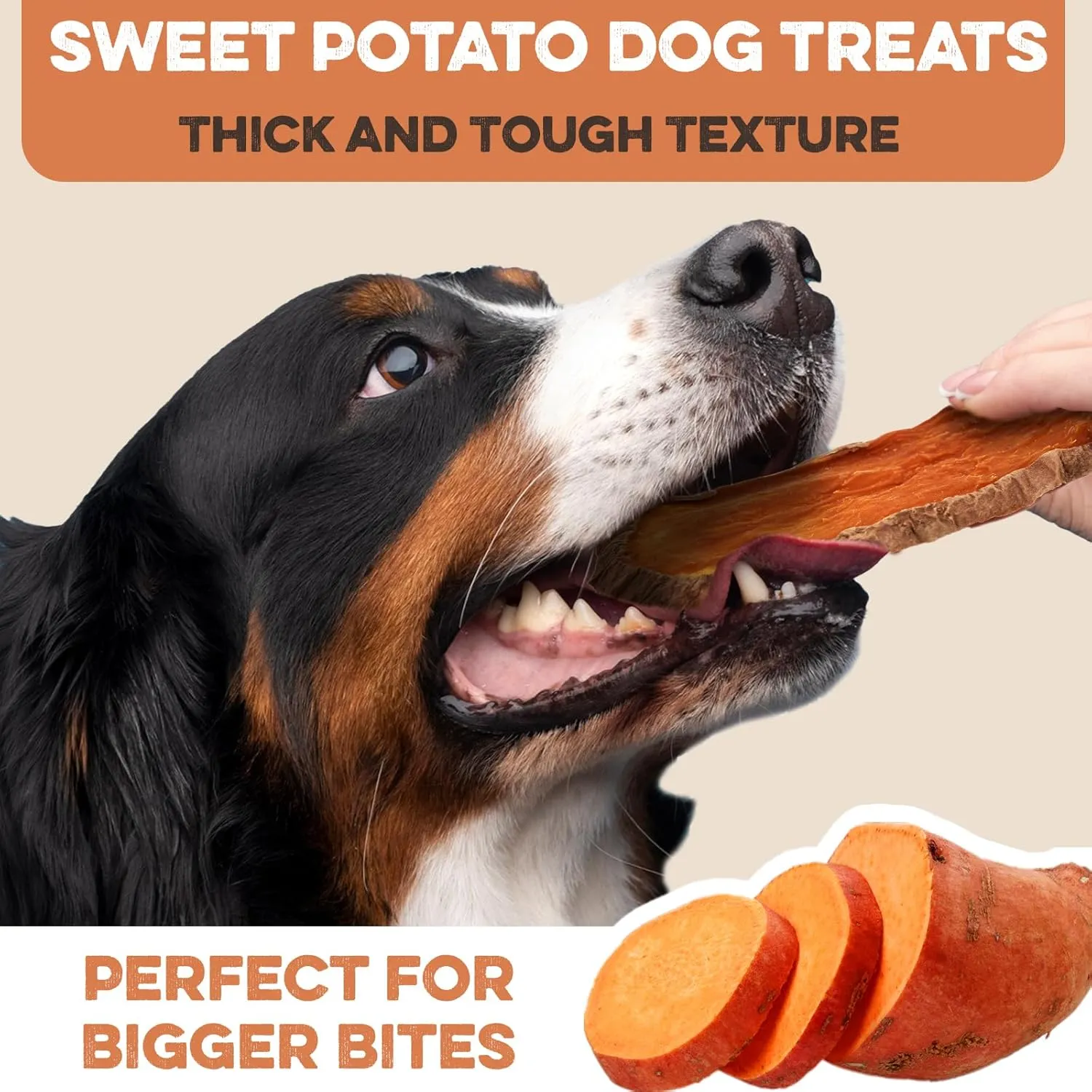 Sweet Potato Slices For Dogs - Single Ingredient Grain Free Dog Treats, Best High Anti-Oxidant Healthy 100% Natural Thick Cut Dried Sweet Potato Dog Treats With No Added Preservatives (14oz)