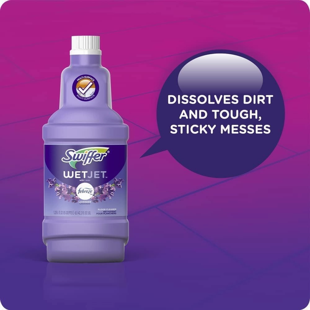 Swiffer Floor Cleaner Solution Refill, Lavender, 42.2 Fl Oz, Pack of 4