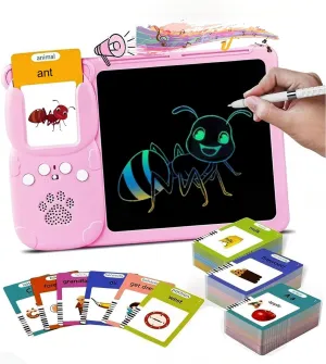 Talking Flash Cards for Toddlers, Preschool Learning Alphabet Sensory Toys Sight Words with Drawing Pad Interactive Educational Activities for Kindergarten