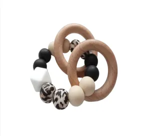 Teething Rattle Toy - Wild Leopard print