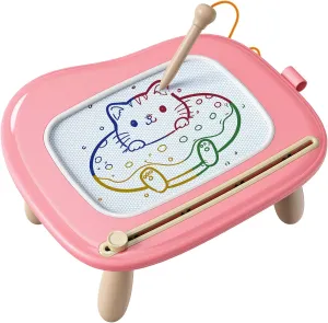 TEKFUN Magnetic Drawing Board, Magic Doodle Pad Reusful Sketch Doodle Pad with Sturdy Legs, Entertainment Sensory Toys Birthday for 1 2 3 Years Old Girls Boys