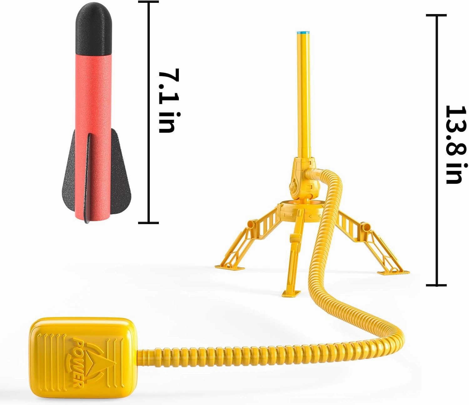 TEMI Rocket Launcher for Kids, 12 Foam Rockets and Launcher Pad, Launch up to 100 ft, Kids Outdoor Toys, Birthday Gift Toys for Kids Boys Girls Age 3 4 5 6   Years Old