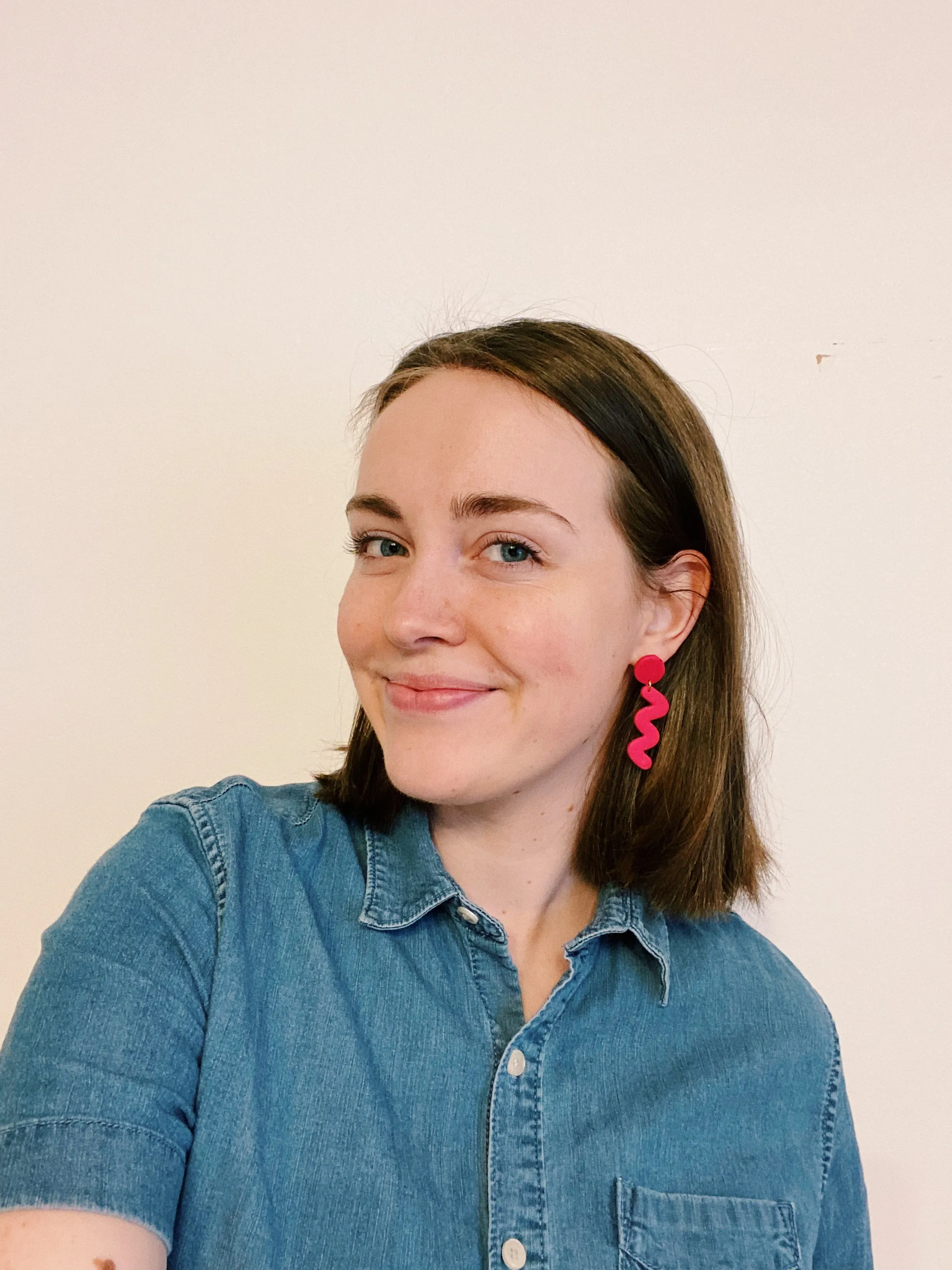 The Kaye, Hot Pink Clay Earrings, Bright Clay Earrings