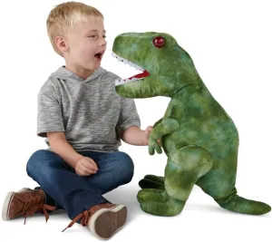 The Large Talk Back Mimicking T Rex, Cuddly Large 18 Inch Plush Toy Dinosaur with Sound Effects and Talking Features
