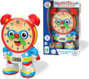 The Learning Journey - Super Telly Teaching Time Clock - Primary Color - Telling Time Teaching Clock - Toddler Toys & Gifts for Boys & Girls Ages 3 Years and Up - Award Winning Toys