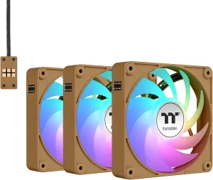Thermaltake CT120 EX ARGB Sync PC Cooling Fan 3 Pack, PWM 500~2000 RPM, 5V Motherboard Sync, 16.8 Million Colors 9 LEDs, MagForce 2.0 Connectors, Hydraulic Bearing, Gravel Sand, CL-F216-PL12GS-A