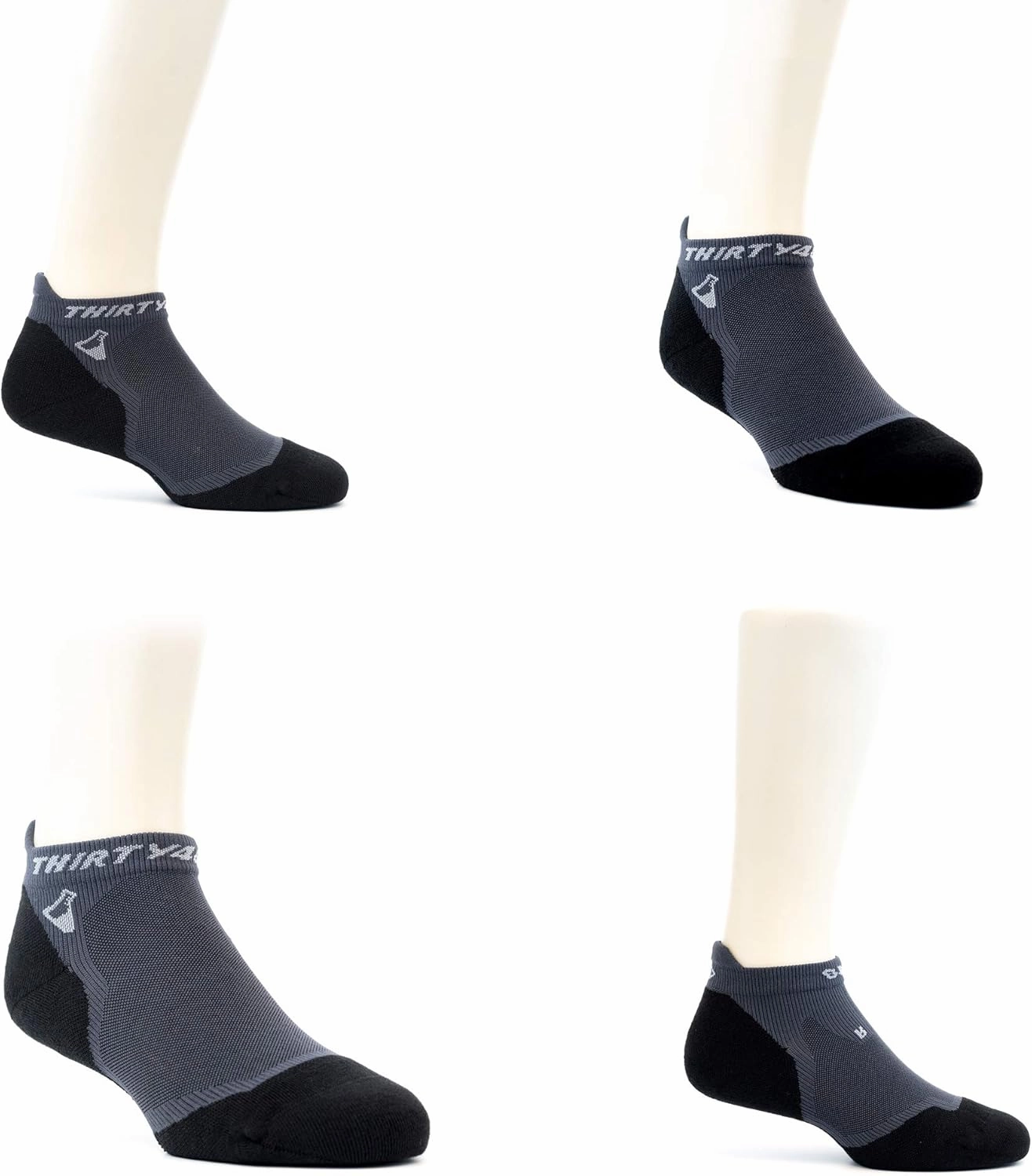 Thirty48 Ultralight Athletic Running Socks for Men and Women with Seamless Toe, Moisture Wicking, Cushion Padding
