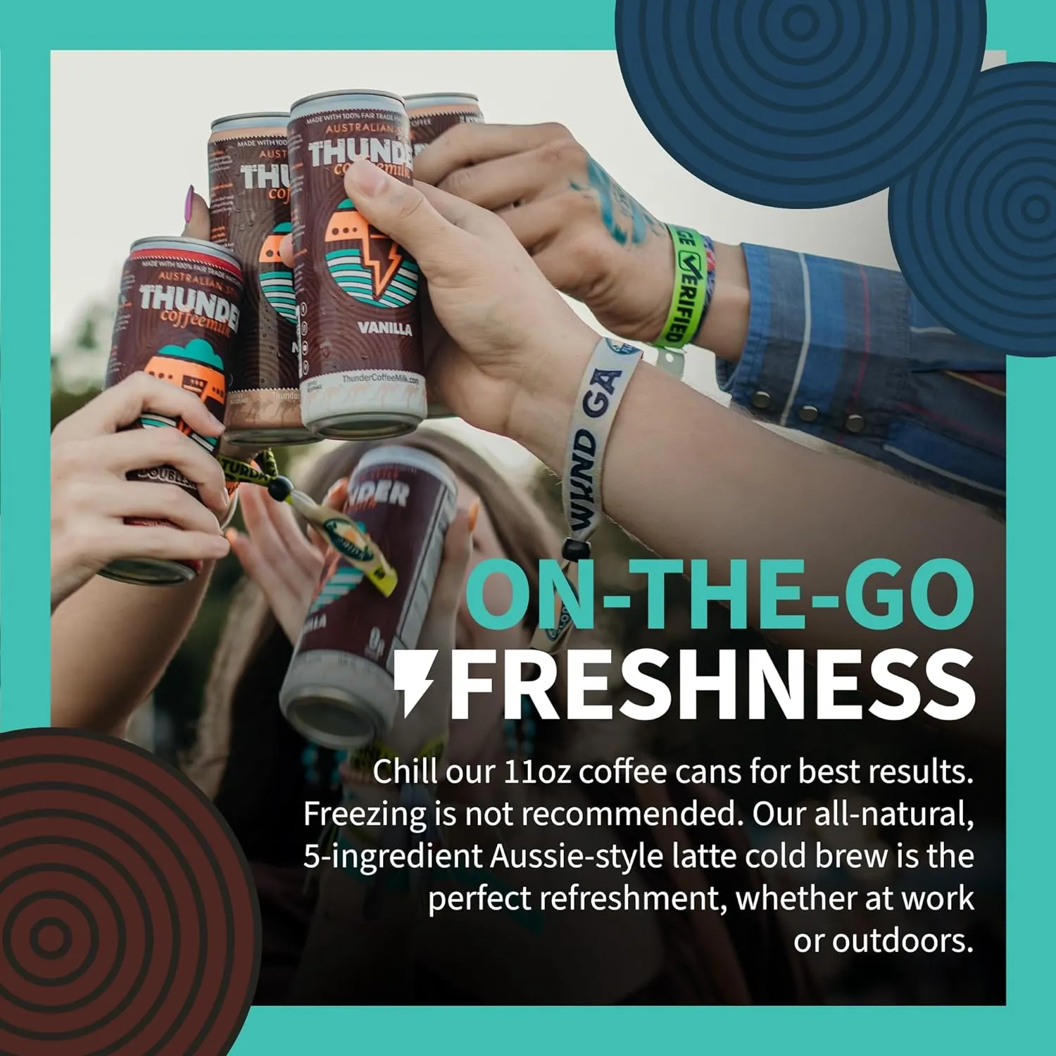 Thunder Coffeemilk - 11 oz Aussie Style Cold-Brewed Canned Coffee (Latte), Convenient Coffee Can for Grab & Go, Natural Protein-Rich Cold Brewed Coffee in Handy Cold Brew Cans, Vanilla, 12 pack