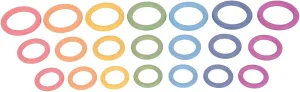 TickiT-73977 Rainbow Wooden Rings - Set of 21 - 3 Sizes - Counting and Sorting Rings - Loose Parts Wooden Toy for Babies and Toddlers 10m  - Inspire Curiosity and Open-Ended Play