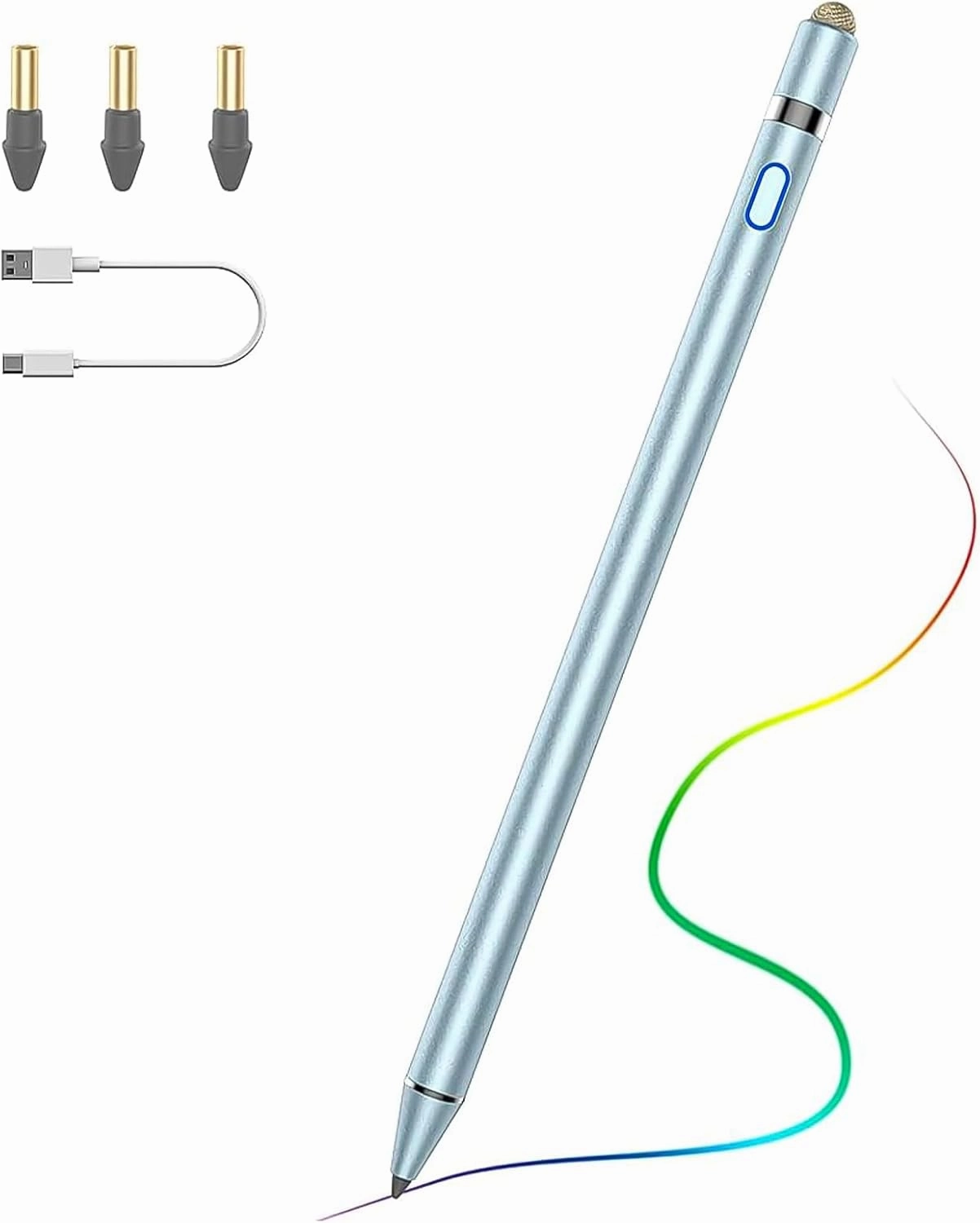 TiMOVO Stylus Pen for iPad 11th/10th/9th/8th/7th Generation, 20Hrs Work Palm Rejection iPad Pen Compatible with iPad Air 11"/13"(M3/M2)/5th/4th, Mini 6th/5th High Precise iPad Pencil 1st Gen, Sky Blue