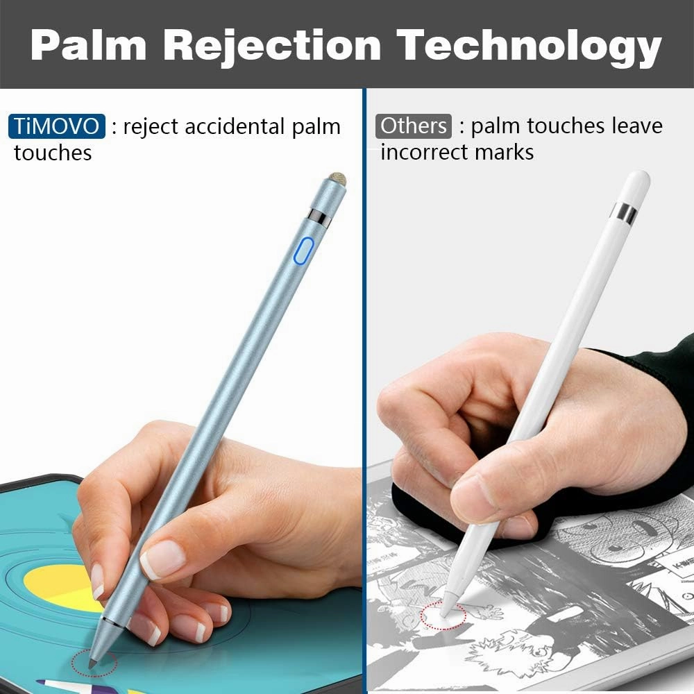 TiMOVO Stylus Pen for iPad 11th/10th/9th/8th/7th Generation, 20Hrs Work Palm Rejection iPad Pen Compatible with iPad Air 11"/13"(M3/M2)/5th/4th, Mini 6th/5th High Precise iPad Pencil 1st Gen, Sky Blue