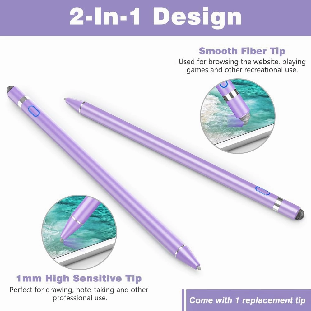 TiMOVO Stylus Pen for iPad, Apple Pencil for 2018-2024 iPad Pro, Air, Mini Precise Writing Drawing Palm Rejection, Purple