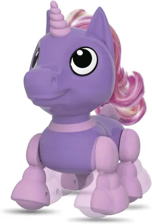 Tiny Movers UNI Interactive Unicorn Toy, LED Light-Up Eyes, Head-Tilt Control Movement, Ages 3 , Purple
