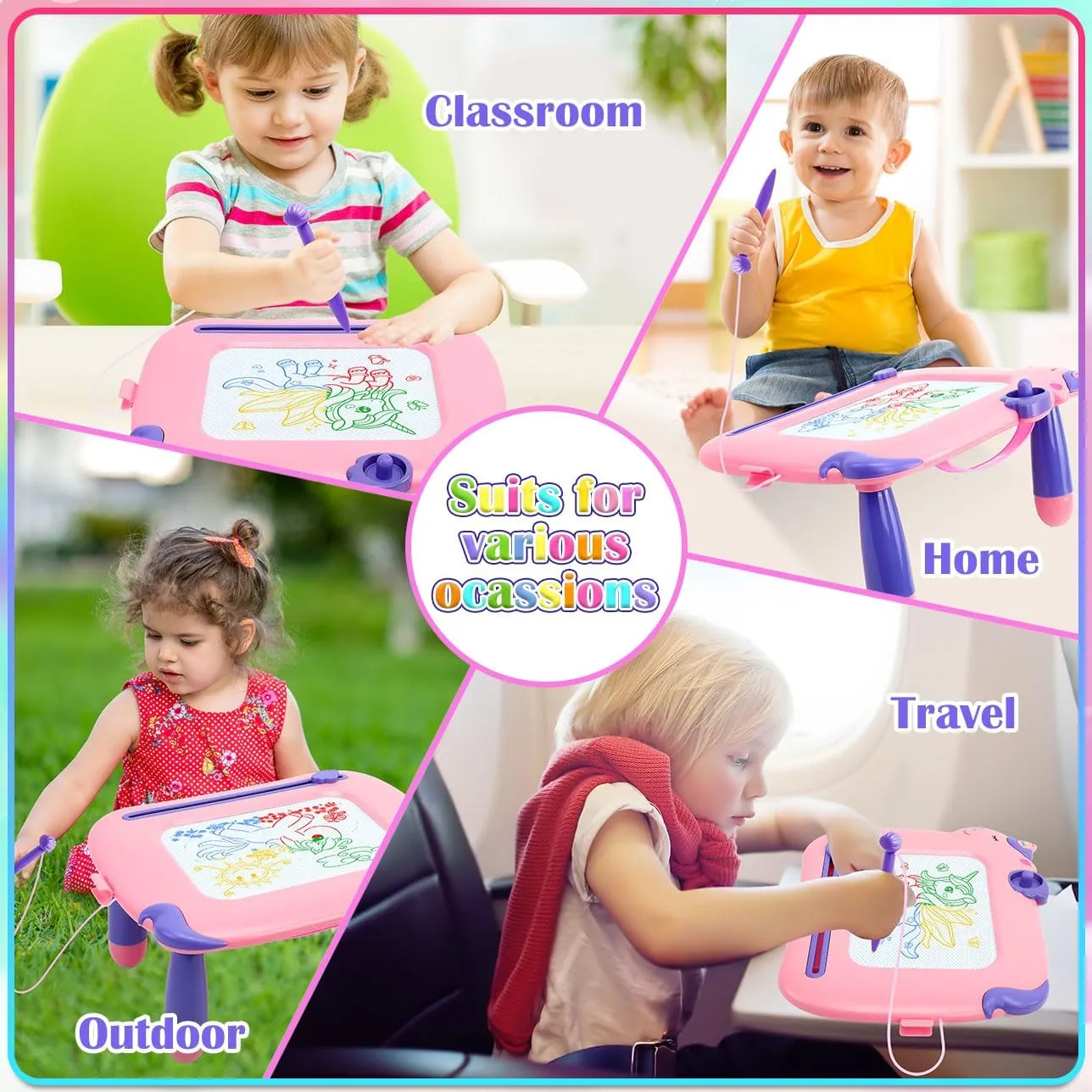 Toddler Toys,Magnetic Drawing Board Baby Toys for 18 Months,Toddler Girl Boy Toys Writing Doodle Board,Learning Educational Kids Unicorn Toys for 18 Months Girls Boys Christmas Birthday Gifts