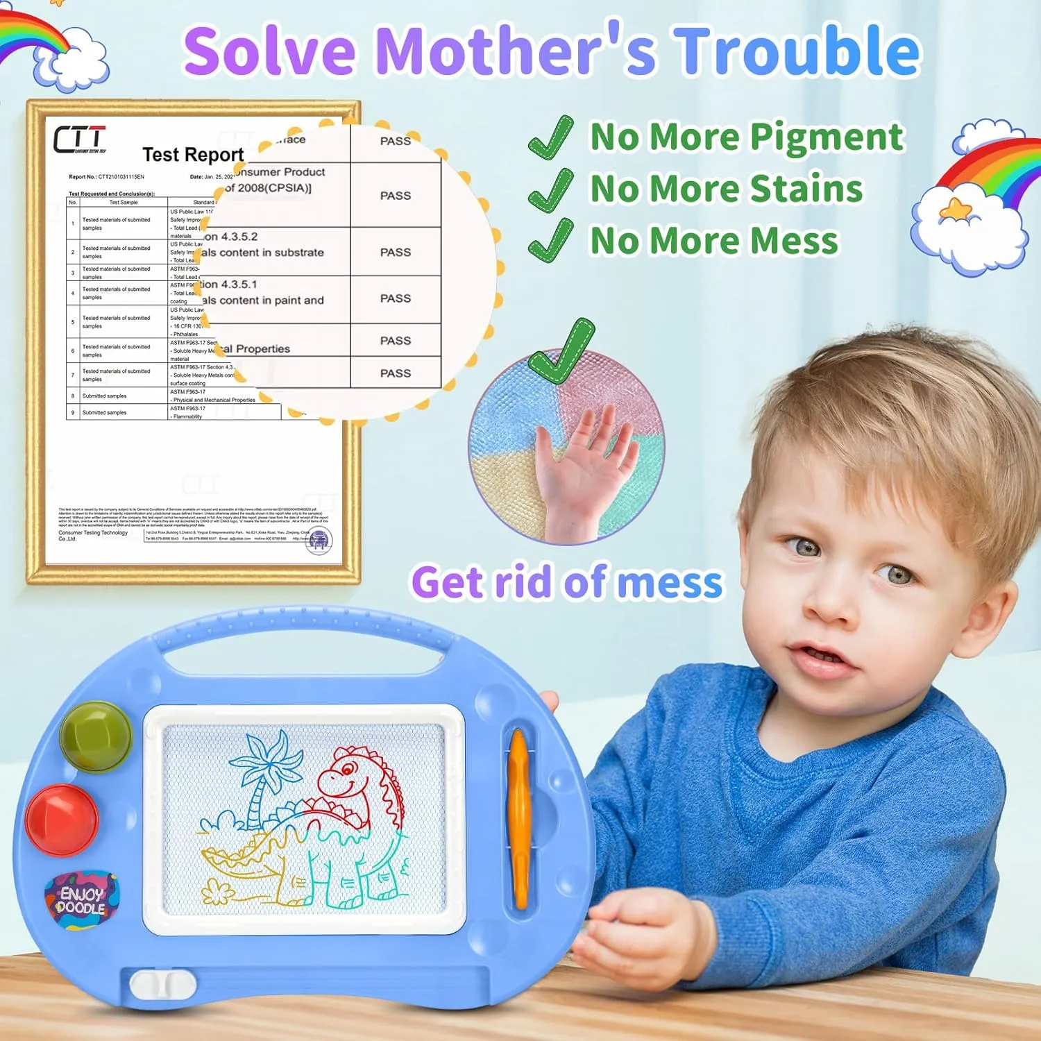 Toddler Toys,Toys for 1-2 Year Old Boys,Magnetic Drawing Board,Erasable Doodle Board for Kids,Educational Learning Toddler Baby 18 Months 1 2 3 Year Old Girl Boy Chistmas Birthday Easter Gifts