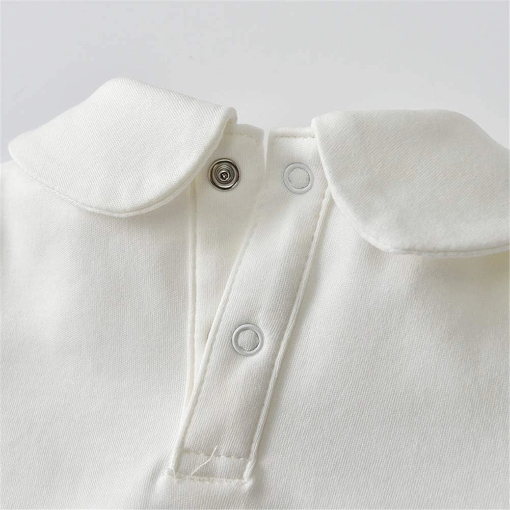 Toddler Kids Girls Boys Basic Peter Pan Collar Tee Shirt T-Shirts Tops Bottom Long Sleeve Solid Blouse