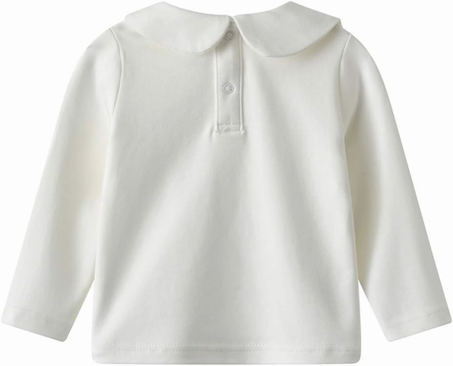 Toddler Kids Girls Boys Basic Peter Pan Collar Tee Shirt T-Shirts Tops Bottom Long Sleeve Solid Blouse
