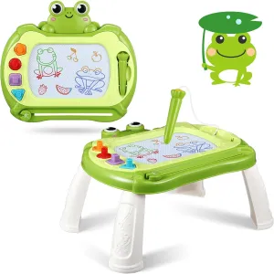 Toddlers Toys Ages 1-3 Magnetic Drawing Board for Kid Learning Educational Toy Colorful Erasable Doodle Writing Board Birthday Gift(Frog)