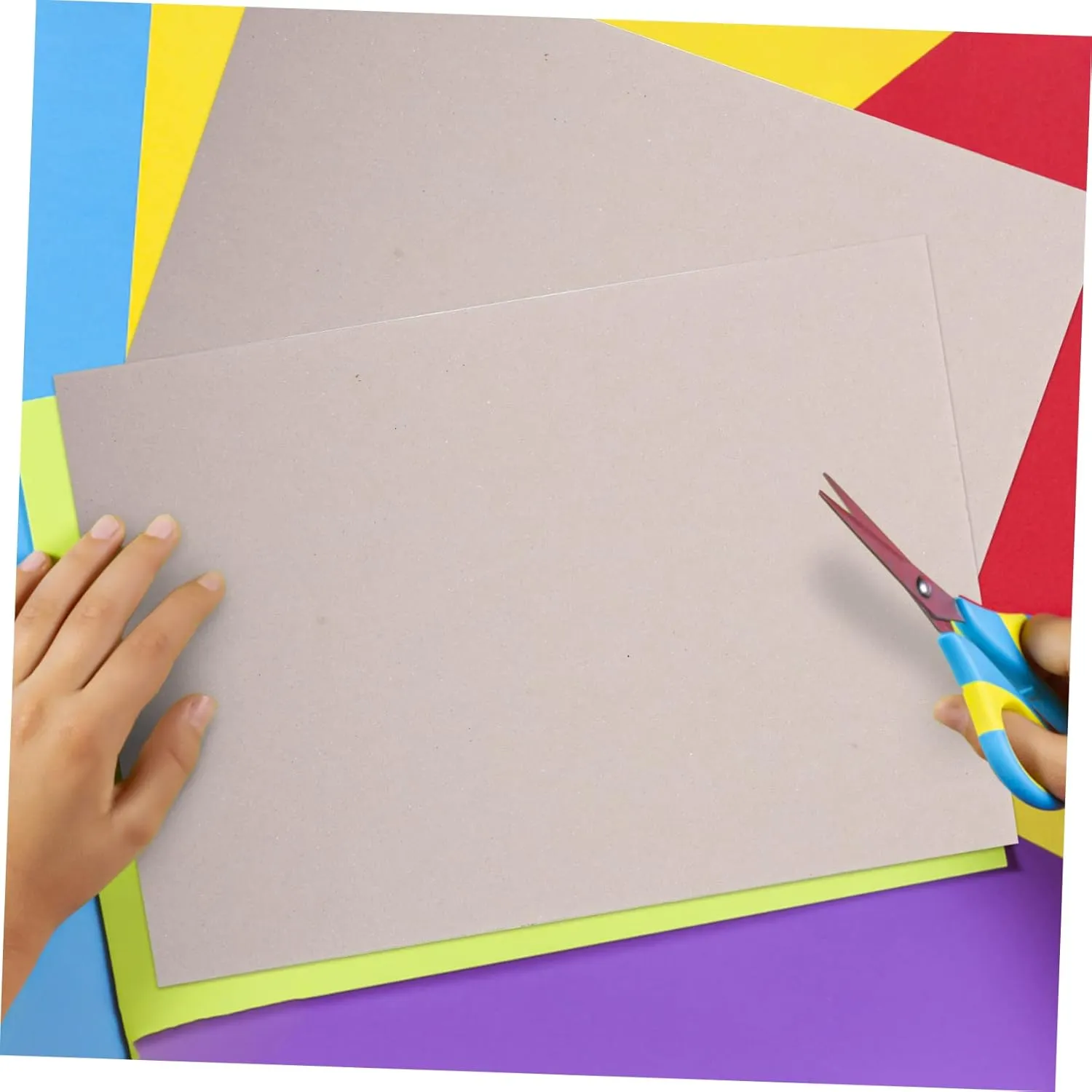 TOKIDNY 5pcs Thicken Grey Paperboard Double-Sided Cardboard for Boys and Girls Crafts Kindergarten Art Projects and Creative Painting Activities