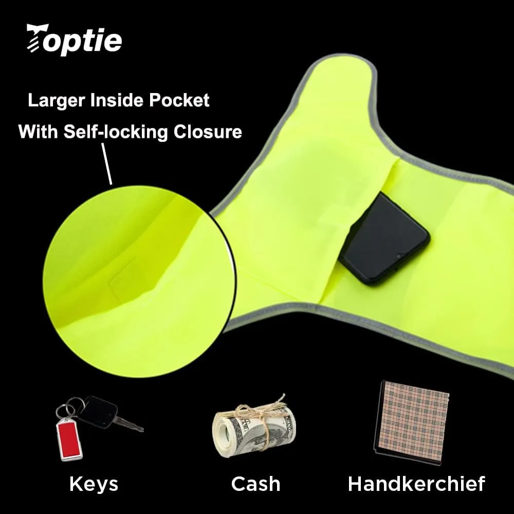 TopTie Add Your Logo Reflective Night Running Vest, Ultra-Thin Lightweight Safety Vest with 360 Degree High Visibility