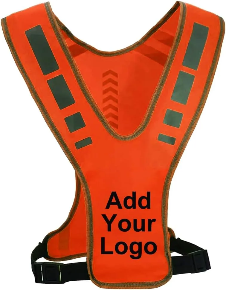 TopTie Customized Reflective Running Vest Gear with Pocket, Safety Reflective Vest for Night Cycling Walking Bicycle