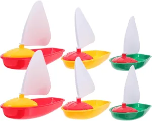 Totority 6pcs Beach Sailing Toys Sailboat Figurine Sailboat Miniature Mediterranean Table Decoration Beach Sailboat Toy Plastic Beach Boat Toy Kids Swimming Sailboat Small Sailboat Boy Girl