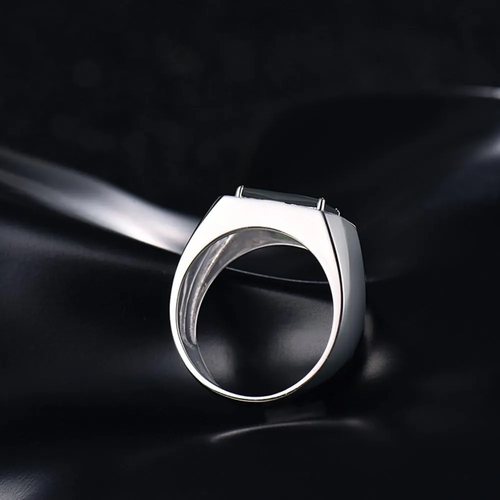 Tourmaline Ring For Men, 18K White Gold Rings - Green Tourmaline Ring with Diamond, Natural Tourmaline Green Stone Ring & Real Diamond Ring For Couple Engagement Ring