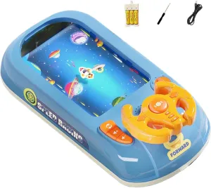 Toy Steering Wheel with Music ＆ Sound 200 Levels Baby Car Racing Toy Interactive Baby Steering Wheel for 3  Years Old Boys Girls, Style 2