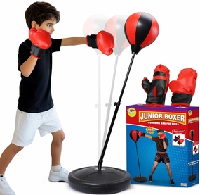 TOY Life Punching Bag for Kids Boxing Bag with Gloves Kids Boxing Punching Set Stand Height Adjustable Punching Bag for Kids 3 4 5 6 Years Old Boy Indoor Toys for Kids Best Boxing Gifts