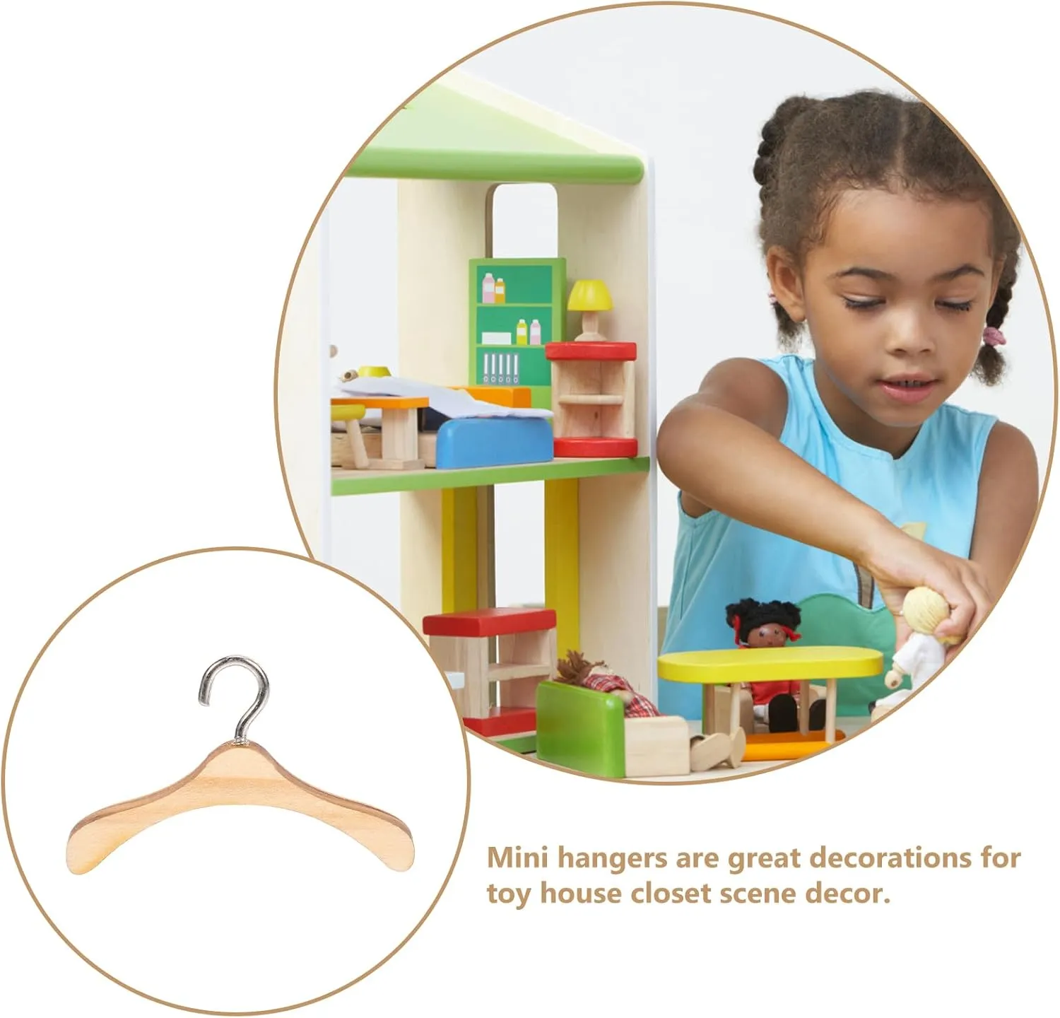 TOYANDONA 30 Pcs Doll Accessories Doll Closets Hangers Bjd Doll Hanger Kids Earrings Doll Clothing Rack Miniature Hangers Doll Outfit Hangers Wardrobe Hangers Wooden Child Baby Decorations