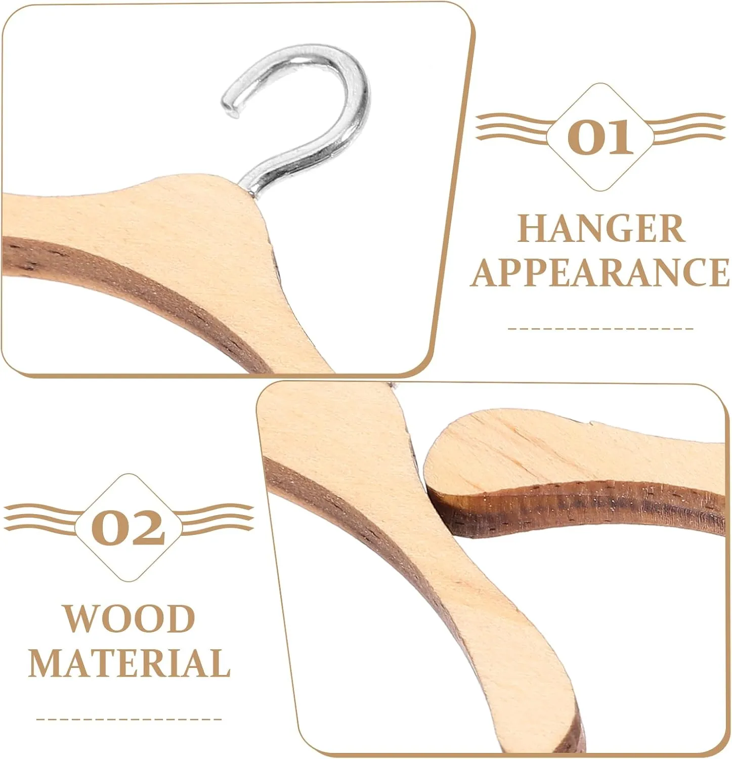 TOYANDONA 30 Pcs Doll Accessories Doll Closets Hangers Bjd Doll Hanger Kids Earrings Doll Clothing Rack Miniature Hangers Doll Outfit Hangers Wardrobe Hangers Wooden Child Baby Decorations