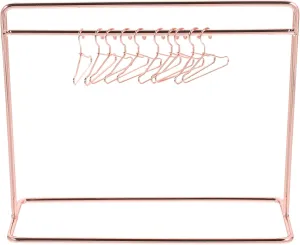 TOYANDONA Baby Clothes Kids Hangers Doll Garment Rack with Hangers Set Include Miniature Clothes Rack 10pcs Mini Metal Doll Clothes Hangers for Dress Outfit Gown Rose Gold Baby Clothes Kids Hangers