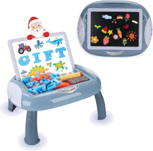 Toys for 1-2 Year Old Boy, Toddler Toys with Magnetic Letters and Numbers, Educational Learning Toy for 1 2 Year Old Boys Birthday Gifts (Blue)