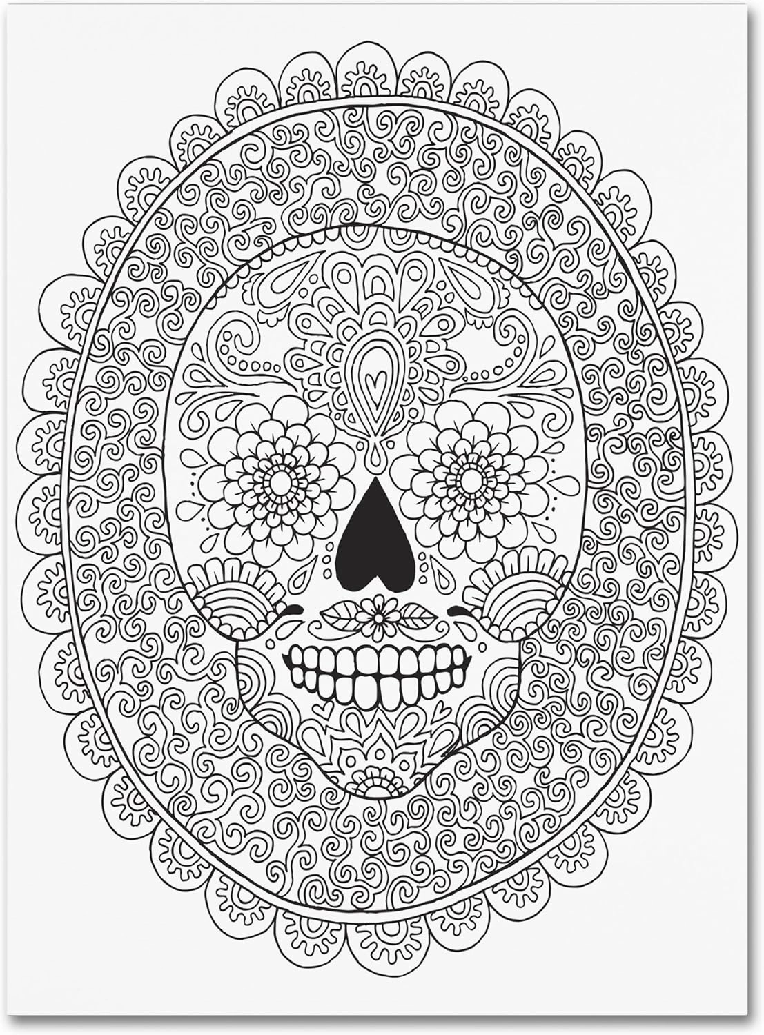 Trademark Fine Art ALI2811-C2432GG Candy Skull by Hello Angel, 24x32-Inch, 24x32
