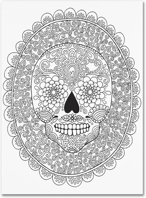 Trademark Fine Art ALI2811-C2432GG Candy Skull by Hello Angel, 24x32-Inch, 24x32