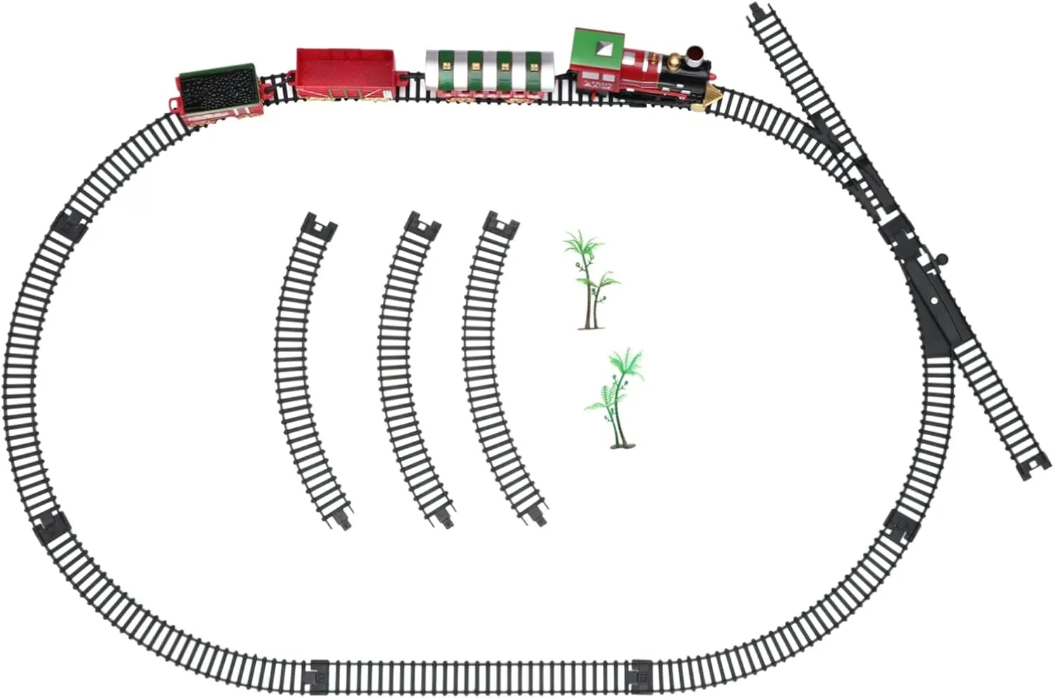 Train Set Electric Christmas Train Toy Boys and Girls' Interactive Toy No Battery Required Retro Design